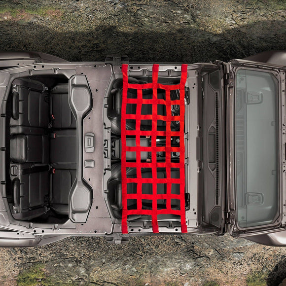 1987 - 2025 Jeep Wrangler YJ TJ JK JL & Gladiator JT Roof Nylon Mesh Cargo Net - WeiSen - 70702007