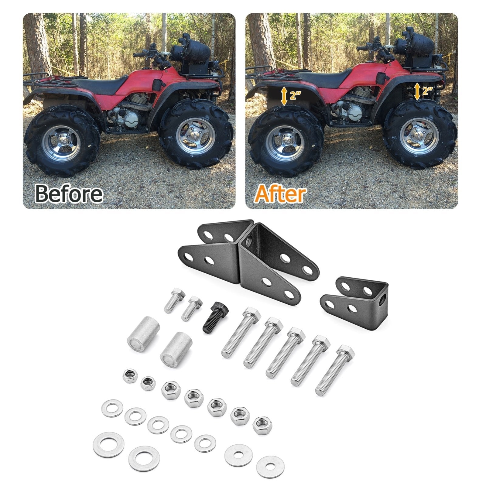 1993 - 2000 Honda TRX300 FourTrax ATV Heavy - Duty Steel Front & Rear 2" Full Lift Kit - WeiSen - 80401060