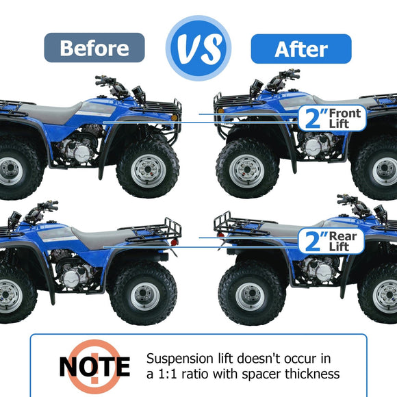 1993 - 2000 Honda TRX300 FourTrax ATV Heavy - Duty Steel Front & Rear 2" Full Lift Kit - WeiSen - 80401060