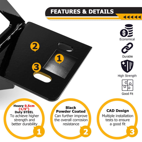 1995 - 1999 Chevy Tahoe/ K1500 Suburban Steel No Drilling Hidden Winch Mounting Bracket - WeiSen - 70109005