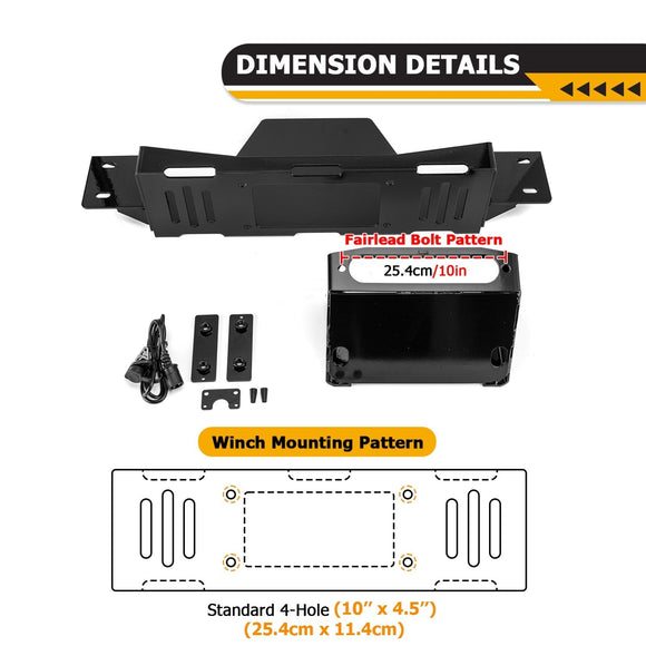 1995 - 1999 Chevy Tahoe/ K1500 Suburban Steel No Drilling Hidden Winch Mounting Bracket - WeiSen - 70109005