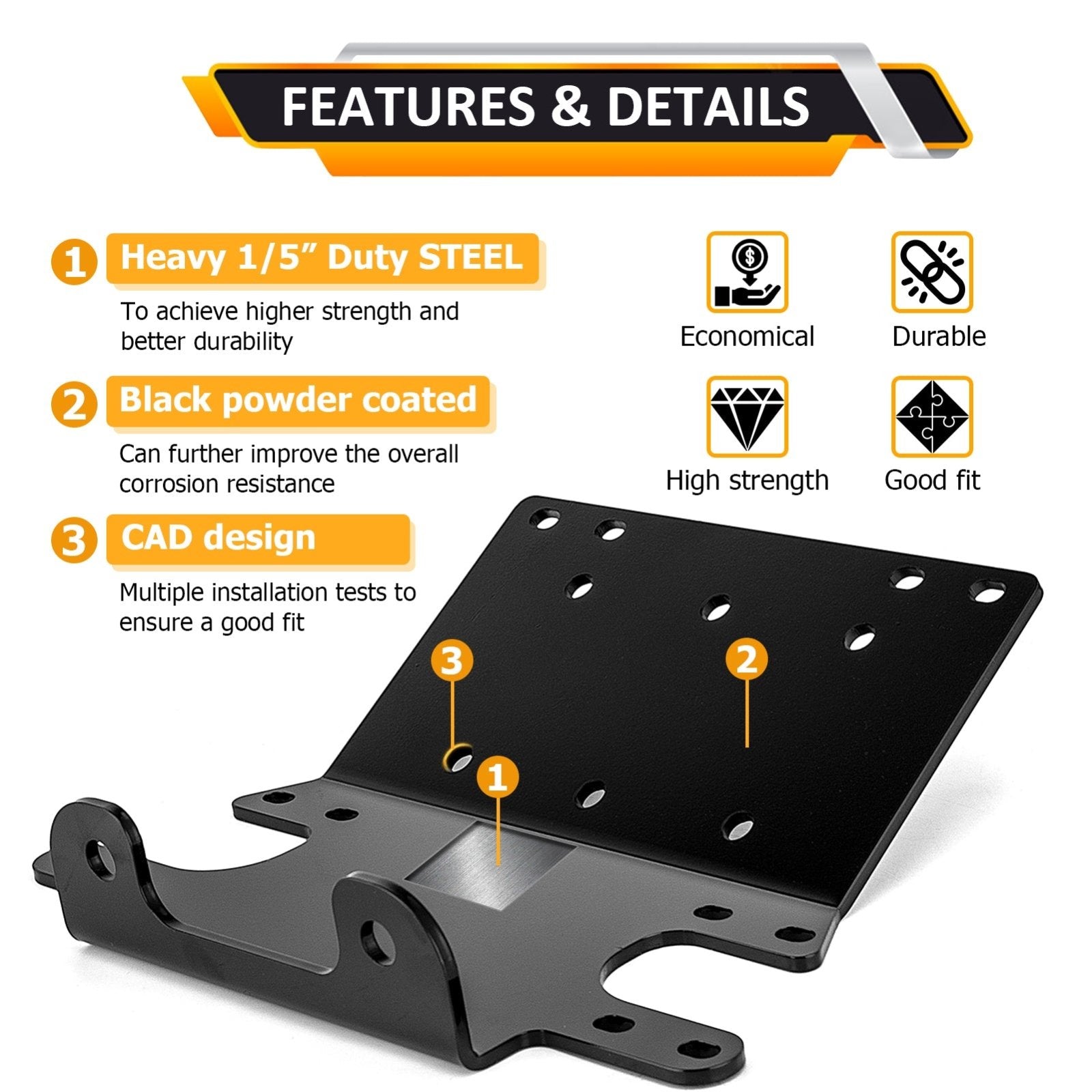 1995 - 2003 Honda Foreman TRX400 TRX450 Heavy Duty Steel Winch Mounting Bracket - Weisen