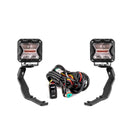 1995 - 2004 Toyota Tacoma Hood Hinge 3" White & Amber Strobe LED Ditch Light Pod Kit - WeiSen - 70104017+70201007