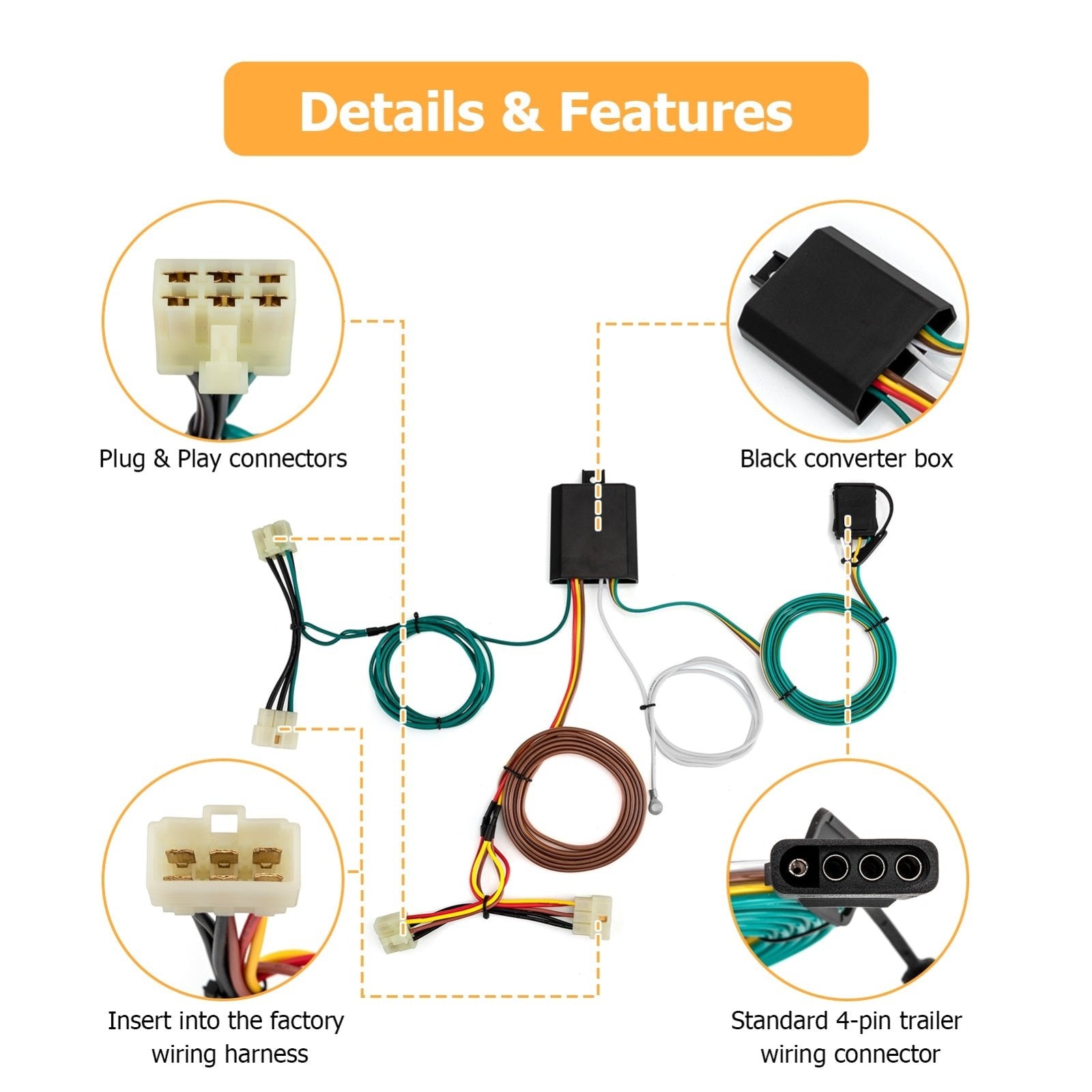 1995 - 2004 Toyota Tacoma SMT Circuitry Plug & Play 4 - Pin Trailer Wiring Harness Kit - Weisen