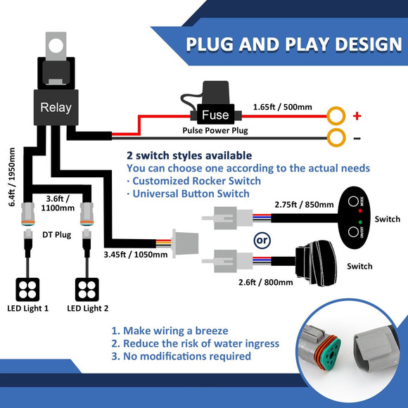 1996 - 2002 3rd Gen Toyota 4Runner Hood Hinge 3" White & Amber Strobe LED Ditch Light Pod Kit - WeiSen - 70104030+70201007