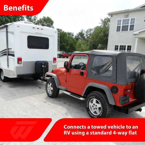 1998 - 2006 Jeep Wrangler TJ Plug & Play Connector Towed - Vehicle RV Trailer Wiring Harness - WeiSen - 70206081