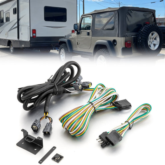 1998 - 2006 Jeep Wrangler TJ Plug & Play Connector Towed - Vehicle RV Trailer Wiring Harness - WeiSen - 70206081