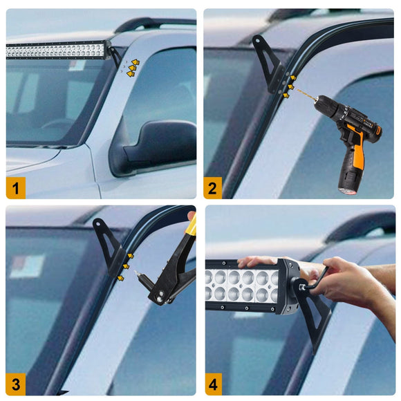 1999 - 2004 Jeep Grand Cherokee Upper Roof 50" Curved LED Light Bar Bracket - Weisen - 70101025