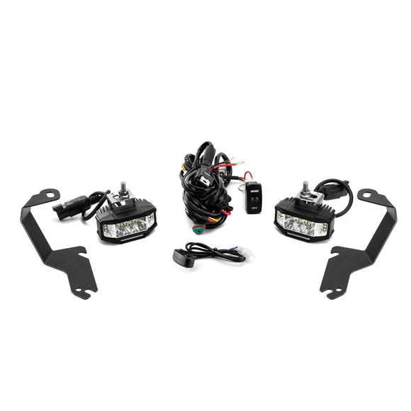 1999 - 2006 Chevrolet Silverado 1500/1500HD 2500 3500 White&Amber Strobe 3.5 Inch LED Hood Hinge Ditch Light Pods w/ Wiring Harness Kit - WeiSen - 70104028+70201013