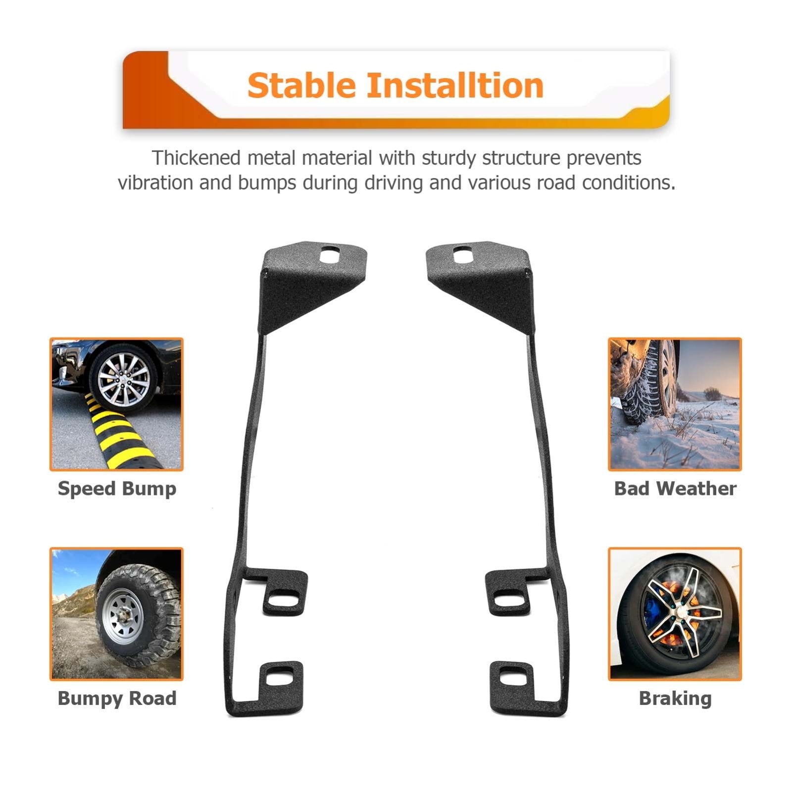 1999 - 2007 Ford Superduty F250/F350/F450/F550 White&Amber Strobe 3.5 Inch LED Hood Hinge Ditch Light Pods w/ Wiring Harness Kit - WeiSen - 70104065+70201013