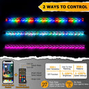 1PC 44" Interior Horizontal Chasing RGB LED Antenna Spiral Whip Light W/ 1.5" - 2.0" Clamp | For RZR Can - Am Polaris UTV Jeep Golf Cart Boat - WeiSen - 80204010