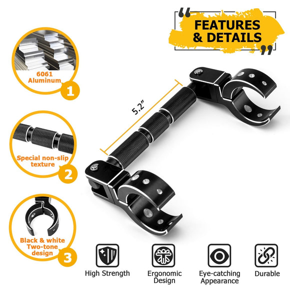 1PC UTV 1 - 2" Round Fit Roll Cage Grab Handle for Polaris RZR Maverick X3 Talon KRX - WeiSen - 80110003