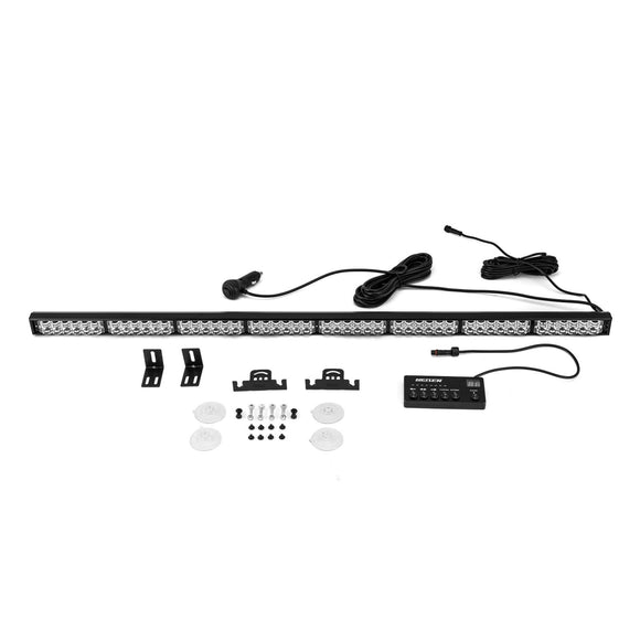 1pcs 35" Universal Interior Windscreen 48LEDs Amber White Emergency Hazard Warning Strobe Light - WeiSen - 70207008