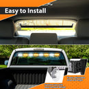 1pcs 35" Universal Interior Windscreen 48LEDs Amber White Emergency Hazard Warning Strobe Light - WeiSen - 70207008