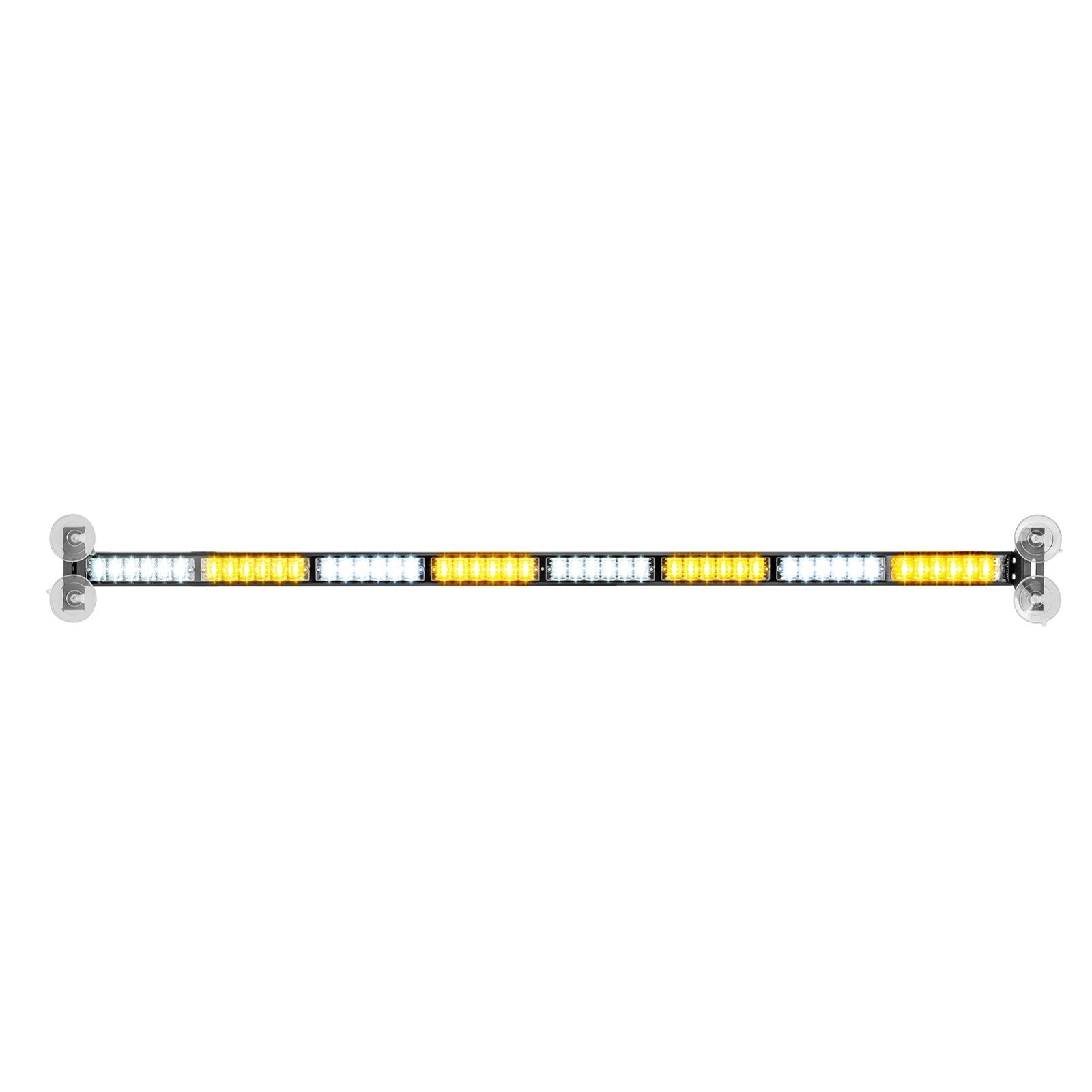 1pcs 35" Universal Interior Windscreen 48LEDs Amber White Emergency Hazard Warning Strobe Light - Weisen