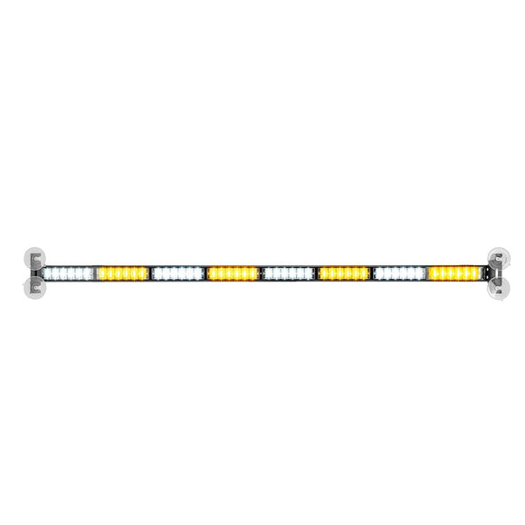 1pcs 35" Universal Interior Windscreen 48LEDs Amber White Emergency Hazard Warning Strobe Light - WeiSen - 70207008