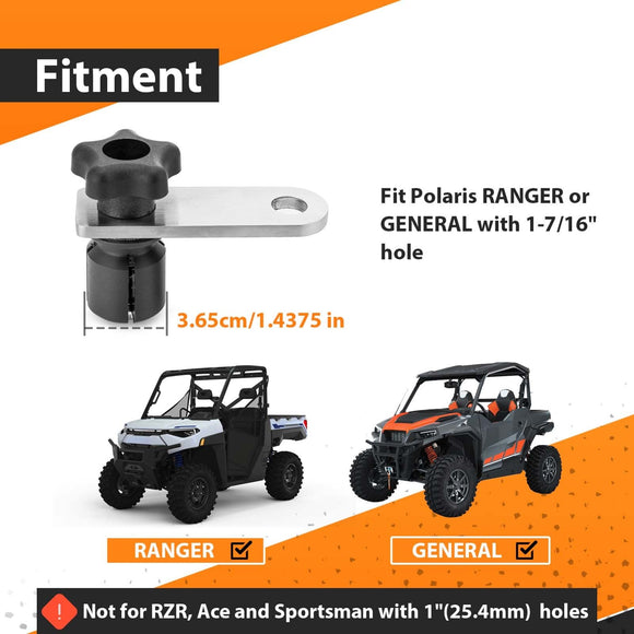1Pcs UTV ATV Tie Down Anchors & Flag Mount Fit Polaris Ranger General 1000/xp with 1 - 7/16" Hole - WeiSen - 80304015