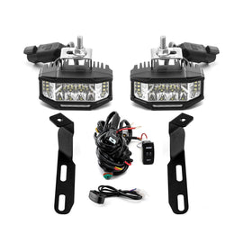 2000 - 2004 Subaru Outback White&Amber Strobe 3.5 Inch LED Hood Hinge Ditch Light Pods w/ Wiring Harness Kit - WeiSen - 70104063+70201013