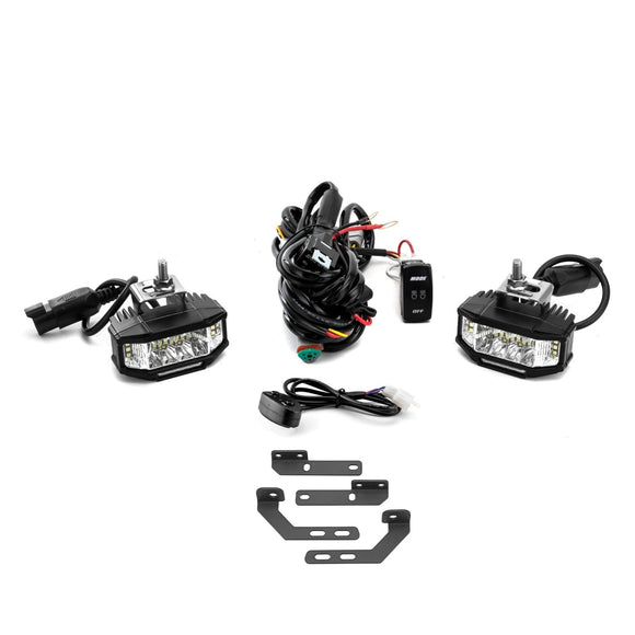 2000 - 2006 Toyota Tundra White&Amber Strobe 3.5 Inch LED Hood Hinge Ditch Light Pods w/ Wiring Harness Kit - WeiSen - 70104021+70201013