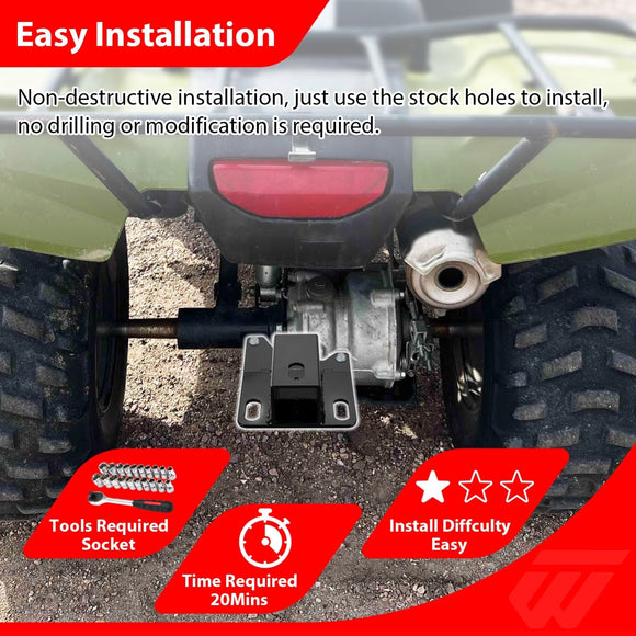 2002 - 2026 Honda Recon TRX250 ATV Heavy - Duty Steel Rear 2" Receiver Towing Hitch Trailer Hitch - WeiSen - 80107033