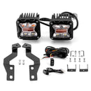 2003 - 2009 Toyota 4Runner Hood Hinge 3" White & Amber Strobe LED Ditch Light Pod Kit - WeiSen - 70104036+70201007