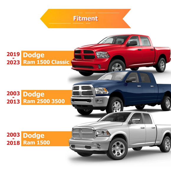 2003 - 2023 Dodge Ram 1500 2500 3500 Classic No Drill Rear Towing Hitch 2" Receiver - WeiSen - 70108006