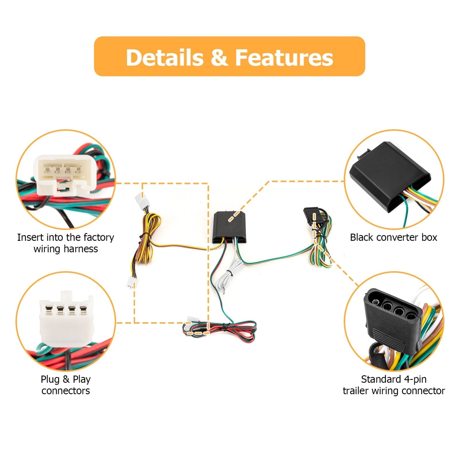 2004 - 2010 Toyota 2nd Gen Sienna Van Plug & Play 4 - Pin Trailer Wiring Harness - Weisen