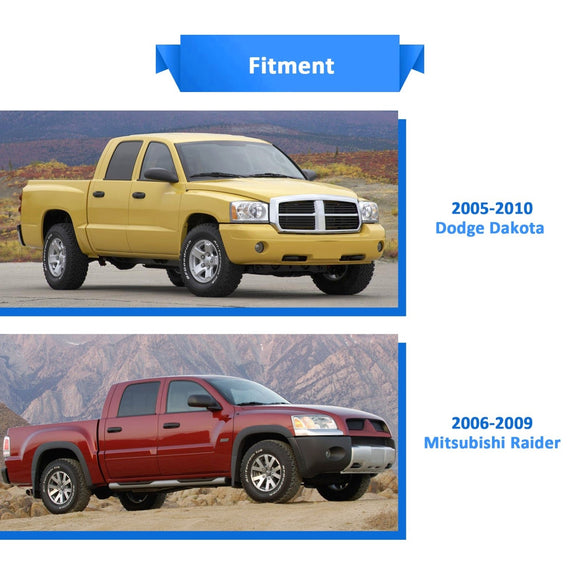 2005 - 2010 Dodge Dakota & 2006 - 2009 Mitsubishi Raider Rear Trailer Hitch & Adjustable Trailer Hitch Ball Mount - WeiSen - 70108004+70304025