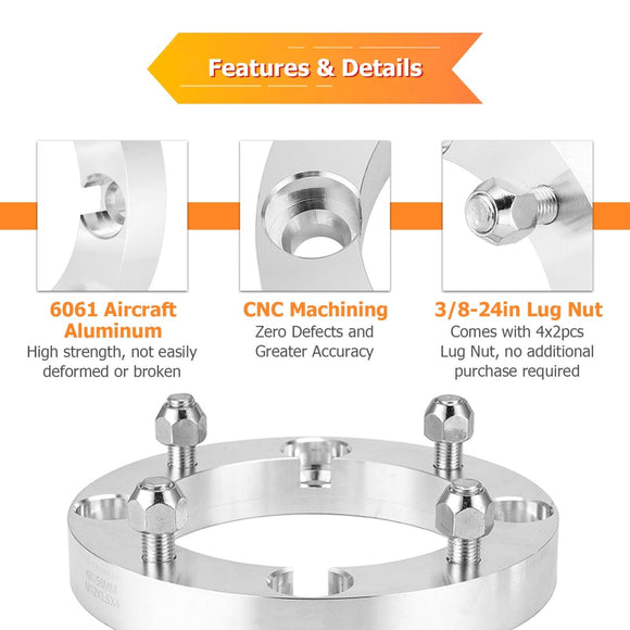 2005 - 2011 Polaris Sportsman 600/700/800 4x4 2Pcs 6061 Aluminum 1.0 inch Wheel Spacer Adapter - WeiSen - 80403001