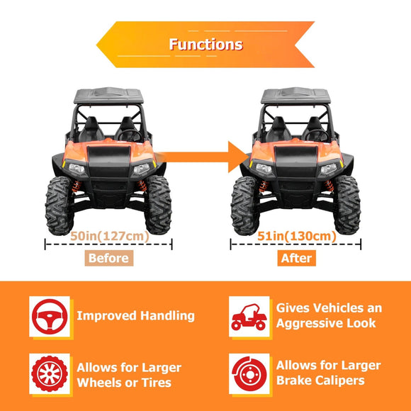 2005 - 2011 Polaris Sportsman 600/700/800 4x4 2Pcs 6061 Aluminum 1.0 inch Wheel Spacer Adapter - WeiSen - 80403001