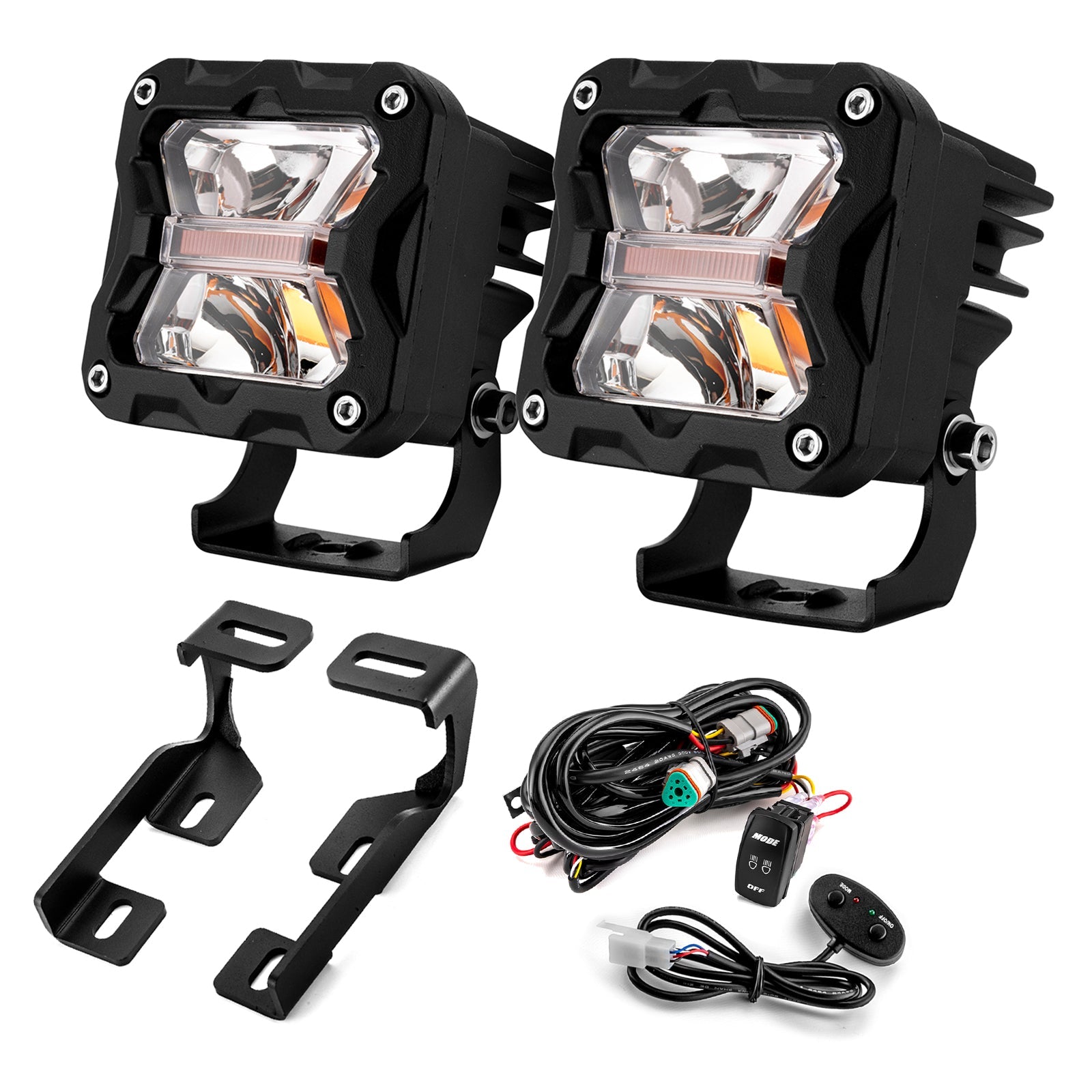 2005 - 2015 2nd Gen Nissan Xterra & Frontier 3" LED Amber White Strobe Ditch Lights Kit - Weisen