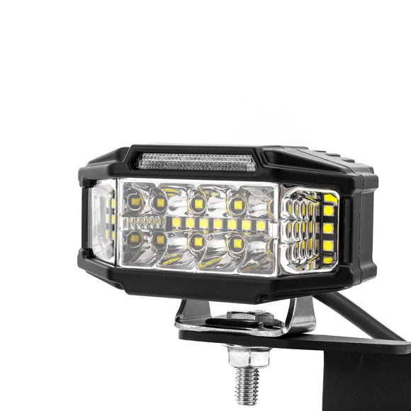 2005 - 2015 Toyota Tacoma White&Amber Strobe 3.5 Inch LED Hood Hinge Ditch Light Pods w/ Wiring Harness Kit - WeiSen - 70104006+70201013