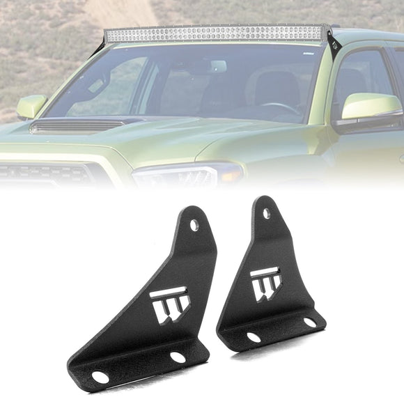 2005 - 2023 Toyota Tacoma Upper Windshield Heavy - Duty Steel 52" Curved Light Bar Mounting Brackets - WeiSen - 70101047