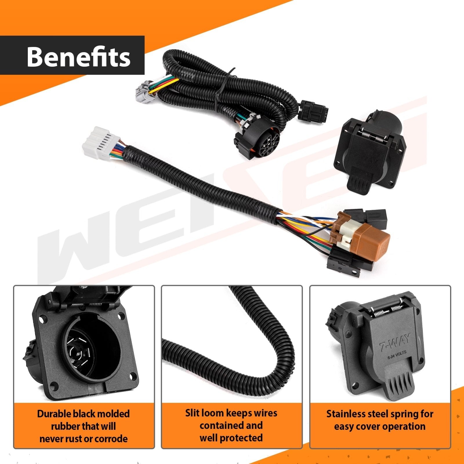 2005 - 2024 Nissan Frontier Plug & Play 7 - Way RV Blade Trailer Wiring Harness Connector - Weisen