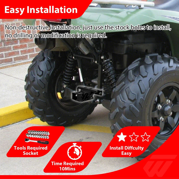 2005 - 2025 Kawasaki Brute Force 750 4x4i Heavy Duty Steel Bolt - On 2" Rear Receiver Hitch - WeiSen - 80107025