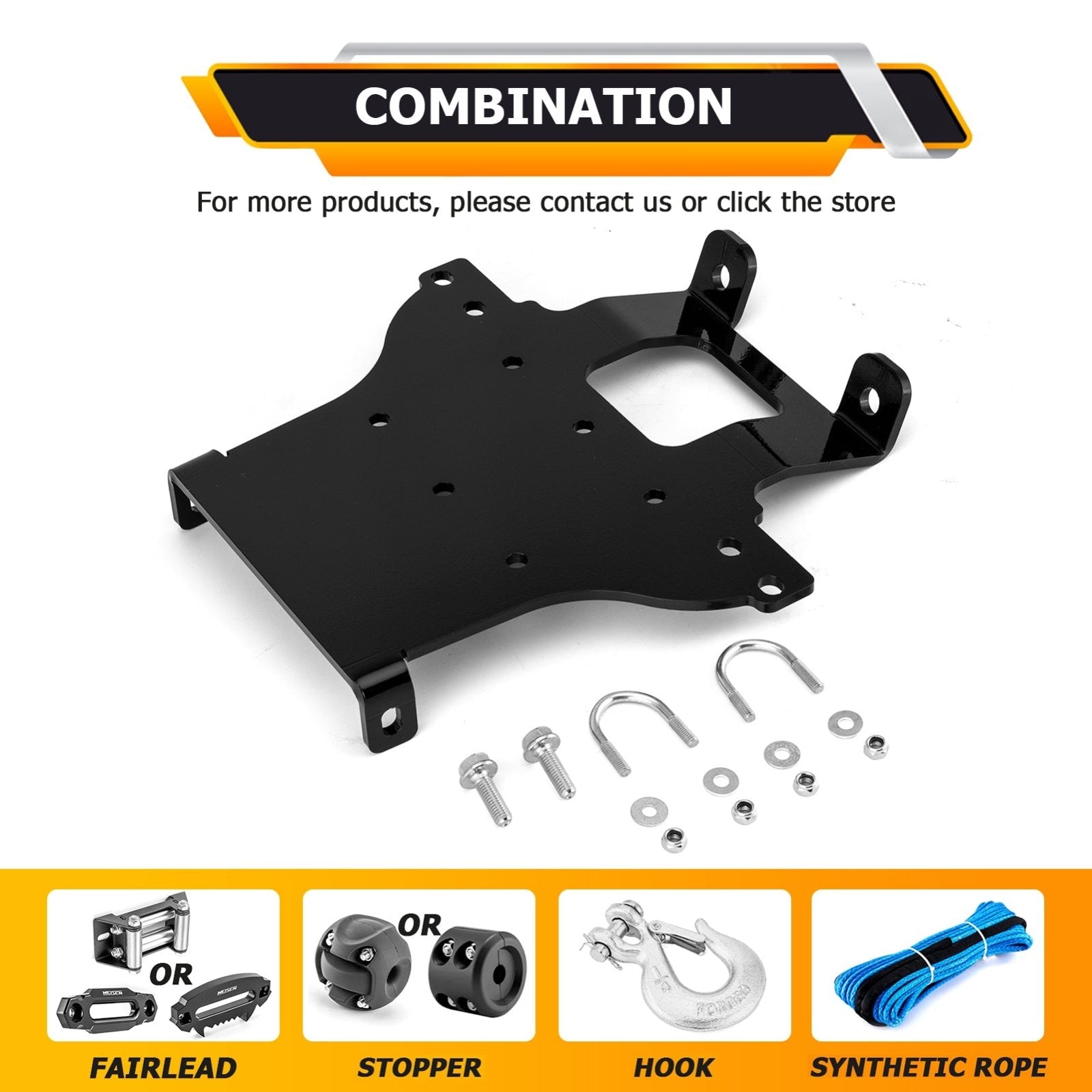 2006 - 2022 Honda TRX680 Rincon (FA/FGA) No Drill Heavy - Duty Steel Winch Mounting Bracket - Weisen