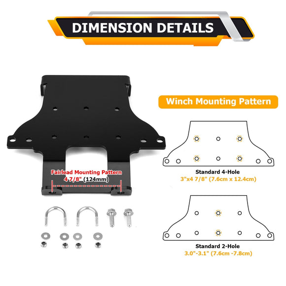 2006 - 2022 Honda TRX680 Rincon (FA/FGA) No Drill Heavy - Duty Steel Winch Mounting Bracket - WeiSen - 80106037
