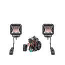 2007 - 2014 Chevrolet Silverado 2500 HD /3500 HD Hood Hinge 3" White & Amber Strobe LED Ditch Light Pod Kit - WeiSen - 70104029+70201007