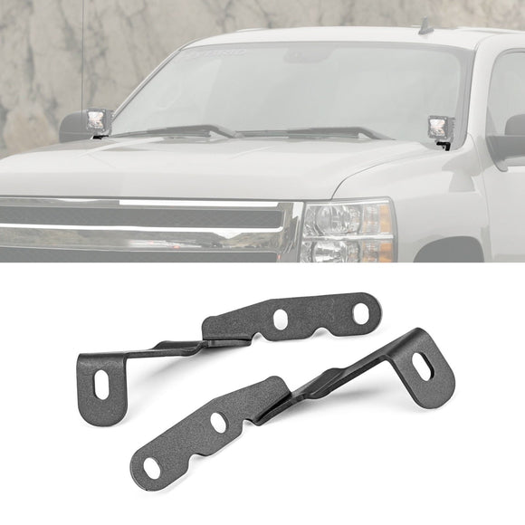2007 - 2014 Chevrolet Silverado 2500HD 3500HD LED Light Bar Pod Hood Ditch Mount Brackets - WeiSen - 70104029