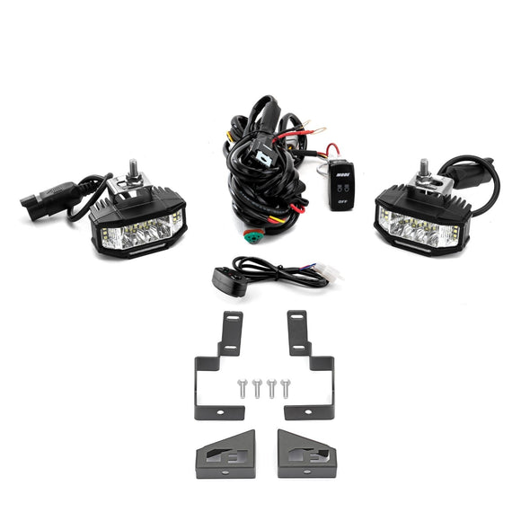 2007 - 2015 Toyota Fj Cruiser White&Amber Strobe 3.5 Inch LED Hood Hinge Ditch Light Pods w/ Wiring Harness Kit - WeiSen - 70104024+70201013