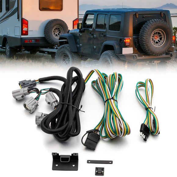 2007 - 2018 Jeep Wrangler JK Plug & Play Connector Towed - Vehicle RV Trailer Wiring Harness - WeiSen - 70206082