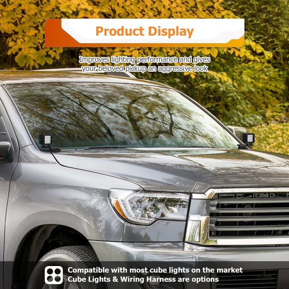 2007 - 2021 Toyota Sequoia Heavy - Duty Steel Bolt - On Hood Hinge LED Work Light Bracket - WeiSen - 70104043