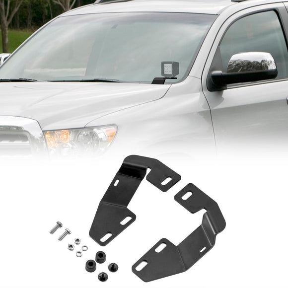 2007 - 2021 Toyota Sequoia Heavy - Duty Steel Bolt - On Hood Hinge LED Work Light Bracket - WeiSen - 70104043