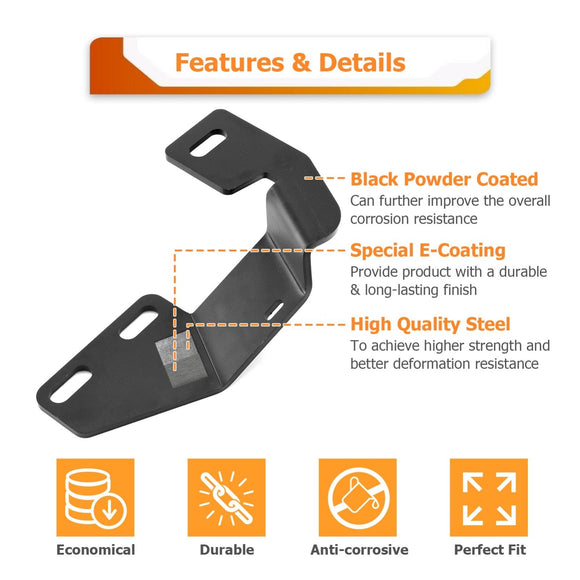 2007 - 2021 Toyota Sequoia Heavy - Duty Steel Bolt - On Hood Hinge LED Work Light Bracket - WeiSen - 70104043