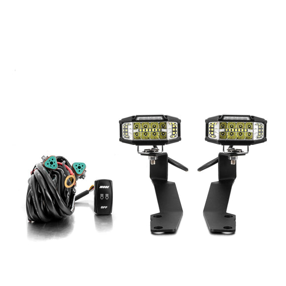 2008 - 2013 Toyota Highlander White&Amber Strobe 3.5 Inch LED Hood Hinge Ditch Light Pods w/ Wiring Harness Kit - WeiSen - 70104061+70201013