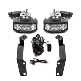 2008 - 2013 Toyota Highlander White&Amber Strobe 3.5 Inch LED Hood Hinge Ditch Light Pods w/ Wiring Harness Kit - WeiSen - 70104061+70201013