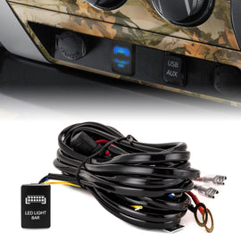 2008+ Toyota Tundra RAV4 Sequoia LED Light Bar Wiring Harness Push Button Switch Kit - WeiSen - 70203022