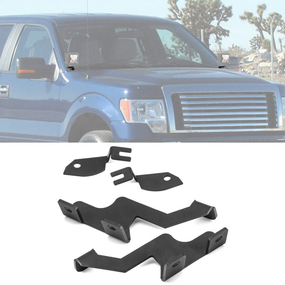 2009 - 2014 Ford F150 SVT Raptor LED Fog Light Side Hood Hinge Brackets Mounts - WeiSen - ZT101