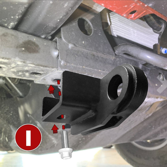 2009 - 2023 Toyota Tacoma Front Pair Heavy - Duty Steel Tow Hook + D Ring Shackle Kit - WeiSen - 7030401101