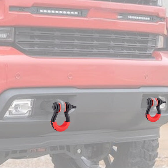 2009 - 2023 Toyota Tacoma Front Pair Heavy - Duty Steel Tow Hook + D Ring Shackle Kit - WeiSen - 7030401101